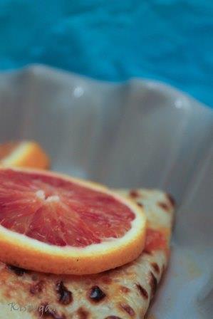 crepe suzette with blood oranges